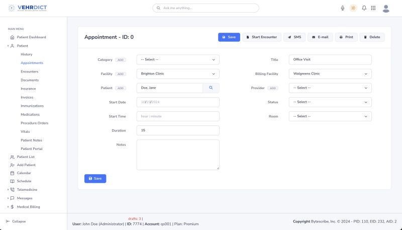 Edit Appointment Interface