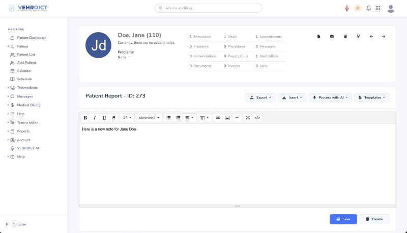 Patient Notes Editor