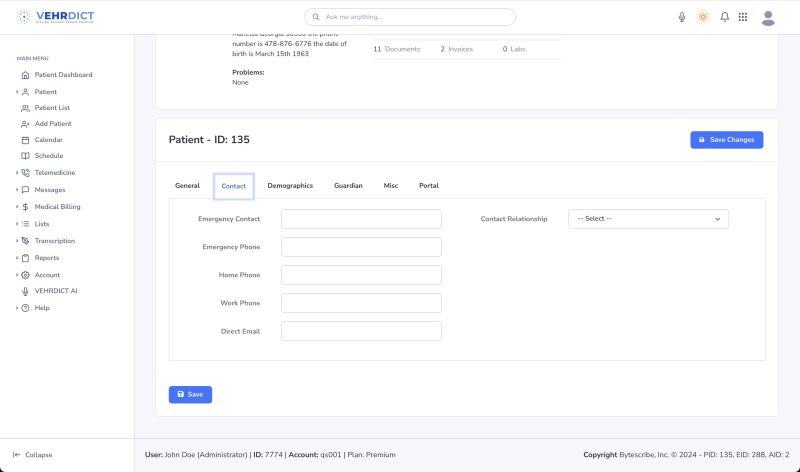 Emergency Contact Info – Ensure a point of contact is recorded.