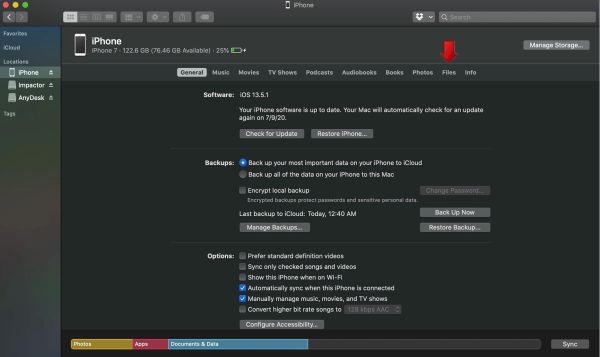Step 3 – Locate your device in Finder.