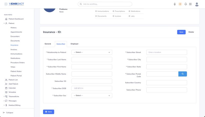 Subscriber Information – Ensure accuracy for smooth claims.