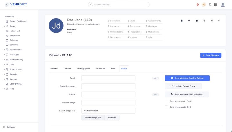 Patient Portal Login Interface