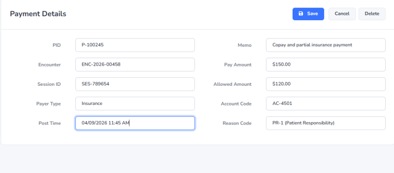 Payment Details Section