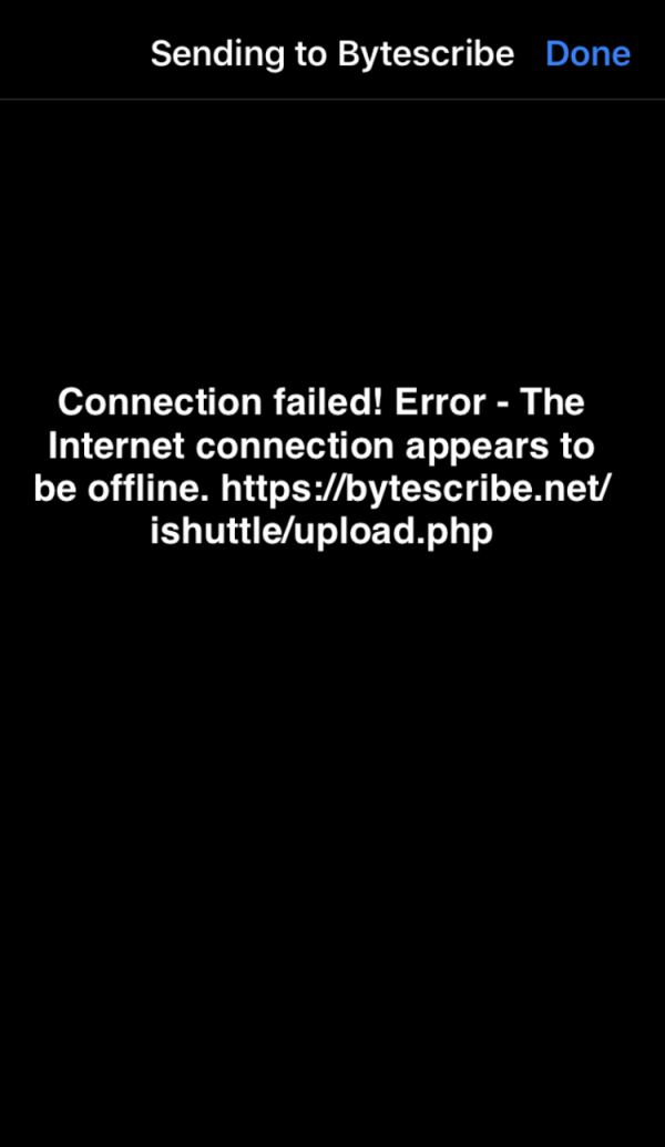 Connection Error – When upload fails due to network issues.