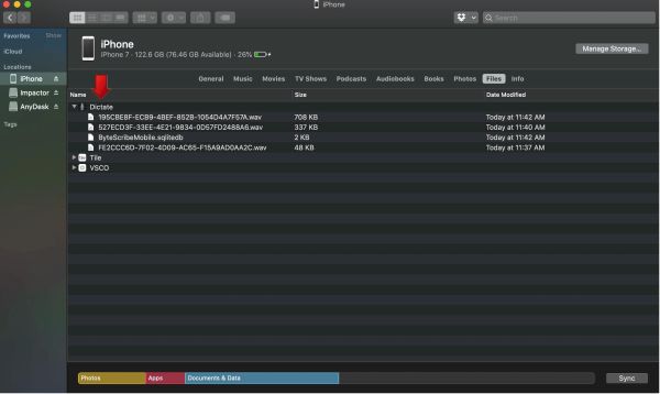 Step 4 – Browse files from the app.